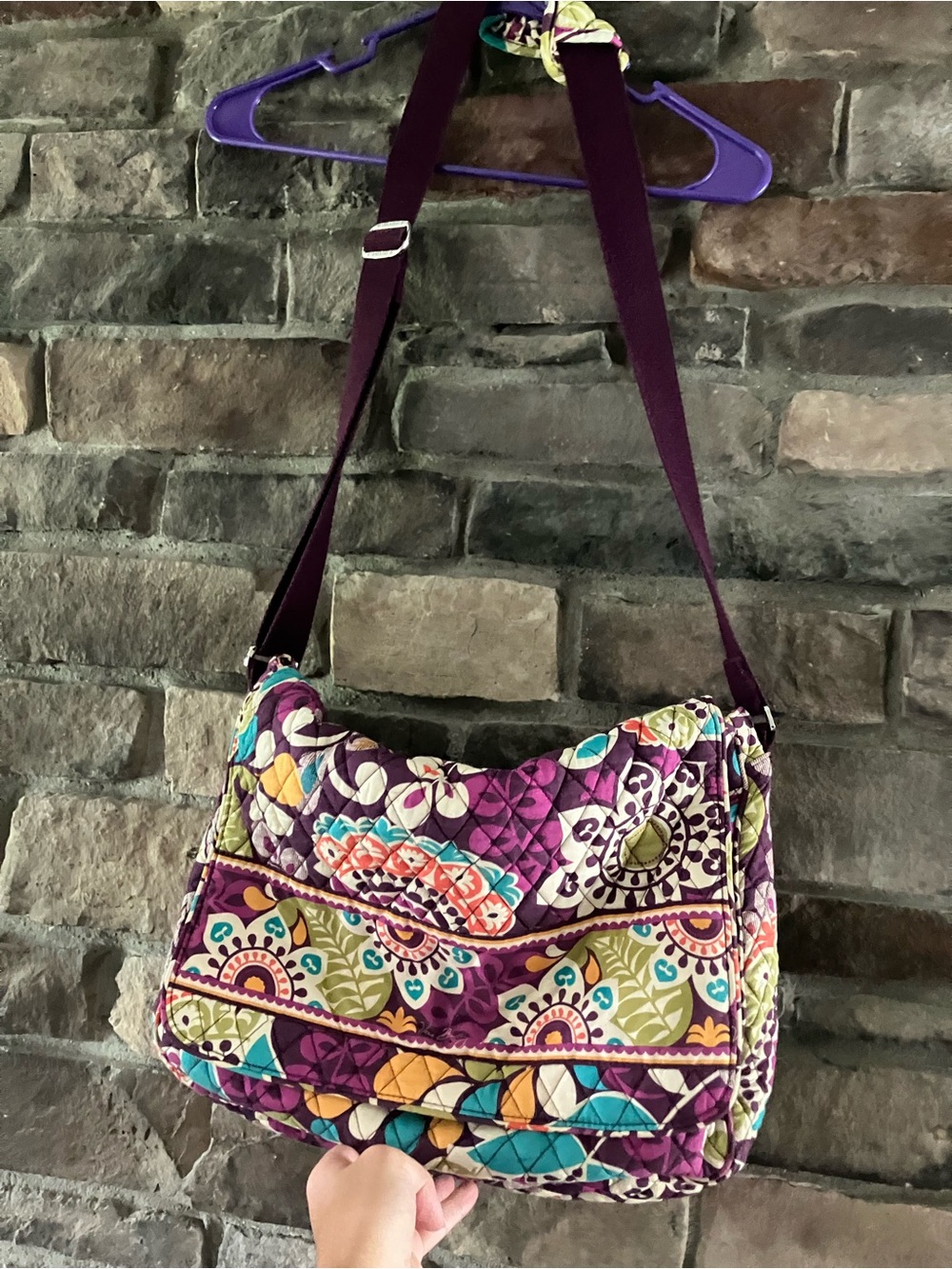 Vera Bradley Plum Crazy Retired Print Messenger bag
